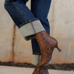 Mia Shoes - Women's Ediva Snake Pointed Toe Boot