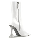 Amina Muaddi - Women's Giorgia Croc Leather Mid-calf Boots