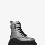 Michael Kors - Women's Colby Crackled Metallic Leather Combat Boots