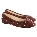 J.Crew - J. Crew Suede Round Toe Andi Ballet W Studs Warmed Walnut Us W9 Cm926