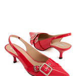 Andrea - Women's Pointed Toe Kitten Heel Slingback Pump