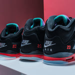Air Jordan 5 Retro (PS) "Top 3" - Black/New Emerald/Fire Red/Grape Ice