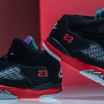 Air Jordan 5 Retro (TD) "Top 3" - Black/New Emerald/Fire Red/Grape Ice