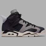 Women's Air Jordan 6 Retro "Light Smoke" - Black/Chrome