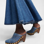 Alaia - Preloved Women's Le Sabot Denim Mules