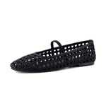 Cushionaire - Women's Weavy Squared Toe Woven Ballet Flats