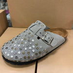 Post & Co. - Women's Studded Suede Clogs