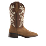 Forastero - Women's Authentic Leather Flowers Embroidery Western Boots