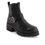 Andrea - Women's Biker Boots With Buckle