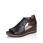 Rieker - Women's Perf Mid Wedge Sandals