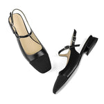 C.Paravano - Women's Slingback Square Toe Flats