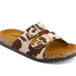 Andrea - Women's Cowhide Print Footbed Sandals
