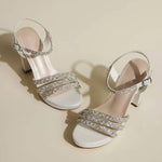 Galina - Women's Signature Peace Satin And Crystal Platform Heel Sandals