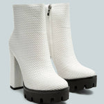London Rag - Women's Moleski Textured Block Heeled Boots