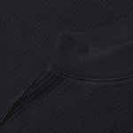 Waffle Knit Mock Neck L/S Shirt - Black