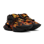 Balmain - Men's Unicorn Flame Printed Low-top Neo/leather Sneakers
