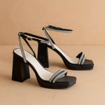 Oasis Society - Women's Suva Rhinestone And Reptile Print Strappy Heels
