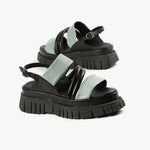 All Black - Women's Tube And Band Lugg Sandals