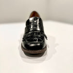 All Black - Women's Kilty Heeled Loafers