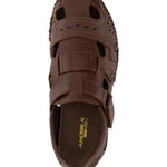 Andrea - Men's Velcro Closure Leather Sandal