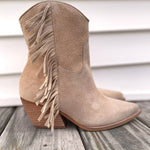 Steve Madden - Women's Suede Wolfer-f Fringe Western Bootie