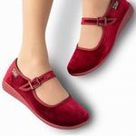 Hot Chocolate Design - Women's Velvet Mary Jane Flat