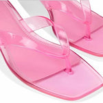 Steve Madden - Women's Tracie Y2k Jelly Thong Kitten Heel Sandal