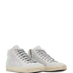 P448 - Women's Skate Lace Up Embellished Zip High Top Sneakers