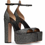Valentino - Women's Tan-go Rhinestones Platform Sandals