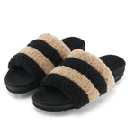 Roam - Women's Fuzzy Stripes Slides