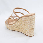 Let'S See Style - Women's Rita Raffia Clear Two Strap Wedge Sandals