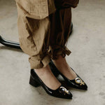 Suzanne Rae - Women's Patent Leather Embellished Feminist Pumps