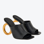Salvatore Ferragamo - Women's Elina Gancini Heel Leather Mules