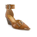 Andrea - Women's Pointed Toe Riveted Ankle Strap Pumps