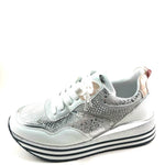 Exe - Women's Lace Up Low Wedge Platform Fashion Sneaker