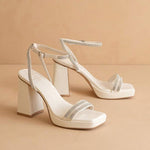 Oasis Society - Women's Suva Rhinestone And Reptile Print Strappy Heels