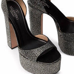 Valentino - Women's Tan-go Rhinestones Platform Sandals