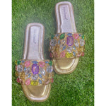 Pierre Dumas - Women's Gem Embellished Slide Sandals