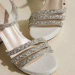 Galina - Women's Signature Peace Satin And Crystal Platform Heel Sandals