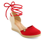 Andrea - Women's Wedge Ankle And Calf Strap Espadrilles