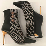 Balmain - Women's Monogram Pointed Ankle Boots
