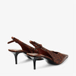 Jimmy Choo - Women's Snake Printed Leather Slingback Heels