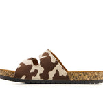 Andrea - Women's Cowhide Print Footbed Sandals