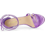 Allegra K - Women's Open Toe Lace Up Stiletto 4" Heels Sandals