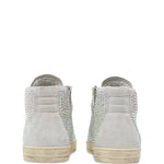 P448 - Women's Skate Lace Up Embellished Zip High Top Sneakers