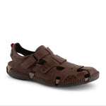 Andrea - Men's Velcro Closure Leather Sandal
