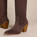 Miracle Miles - Women's Classy Suede Western Boots