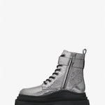 Michael Kors - Women's Colby Crackled Metallic Leather Combat Boots
