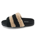 Roam - Women's Fuzzy Stripes Slides