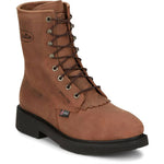 Justin Boots - Men's Livestock Round Steel Toe Lace-up Work Boots